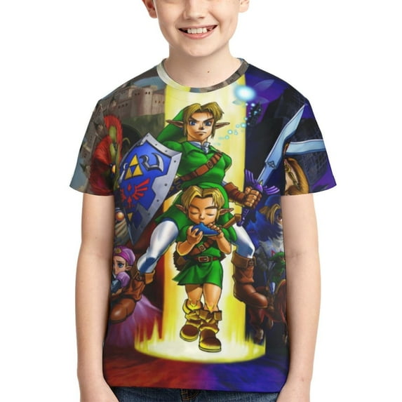 The Legend of Zelda 3D Printed T-Shirt Crewneck Graphic Short Sleeve Tees for Boys Girls
