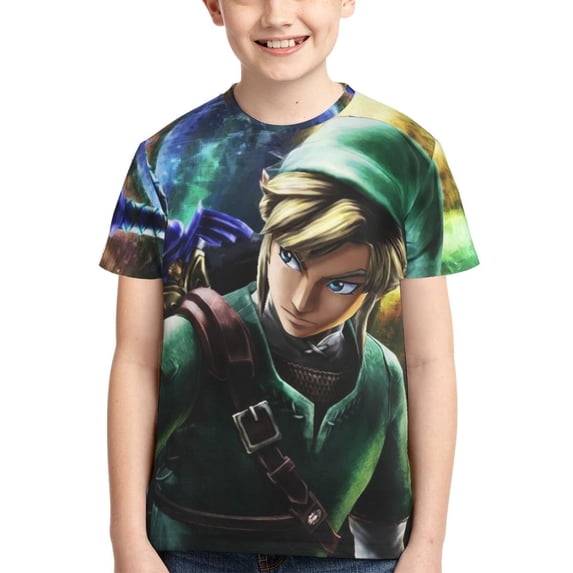 The Legend of Zelda 3D Printed T-Shirt Crewneck Graphic Short Sleeve Tees for Boys Girls