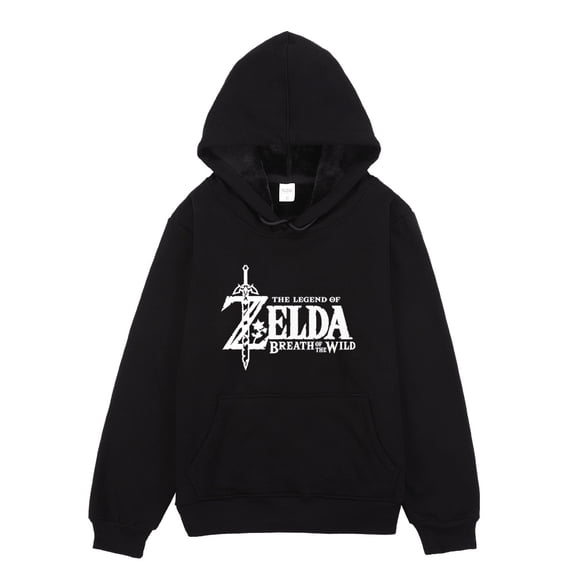 The Legend of Zelda Autumn Winter Youth Student Warm Round Neck Pullover Sweatshirt Fleece Lined Hooded Sweatshirt