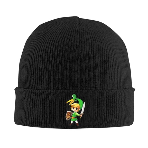 The Legend of Zelda Beanie Hat Winter Warm Knit Cuffed Cap For Women Men Black