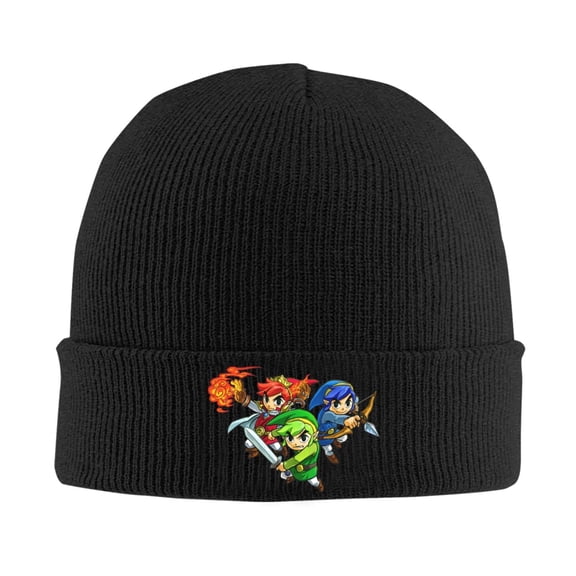 The Legend of Zelda Beanie Hat Winter Warm Knit Cuffed Cap For Women Men Black