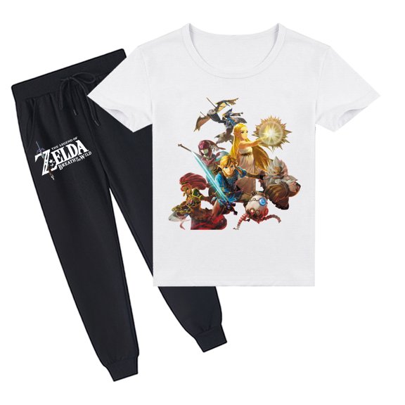 The Legend of Zelda Boys Girls Cotton Short Sleeve T-shirt & Long Pants Kids Summer Fashion Casual Top Sets Outfits