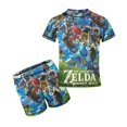 thumbnail image 1 of The Legend of Zelda Boys Two Piece Swimsuit Kids Swimwear Set Short Sleeve Bathing Suit Trunks And Shirt, 1 of 7