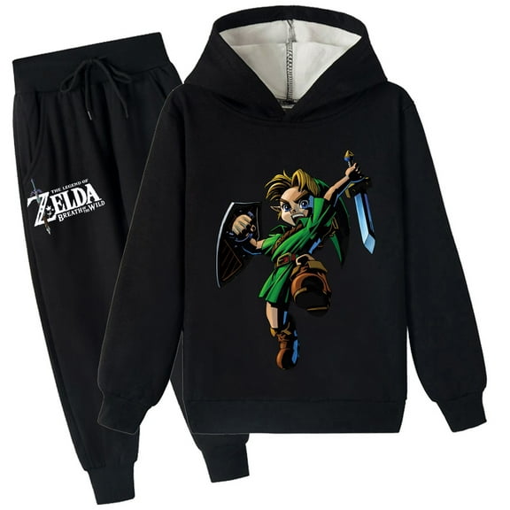 The Legend of Zelda Casual Hoodie Pullover Winter Brushed Sweatshirt for Boys Girls Hooded Sweatpants Outfits Sets