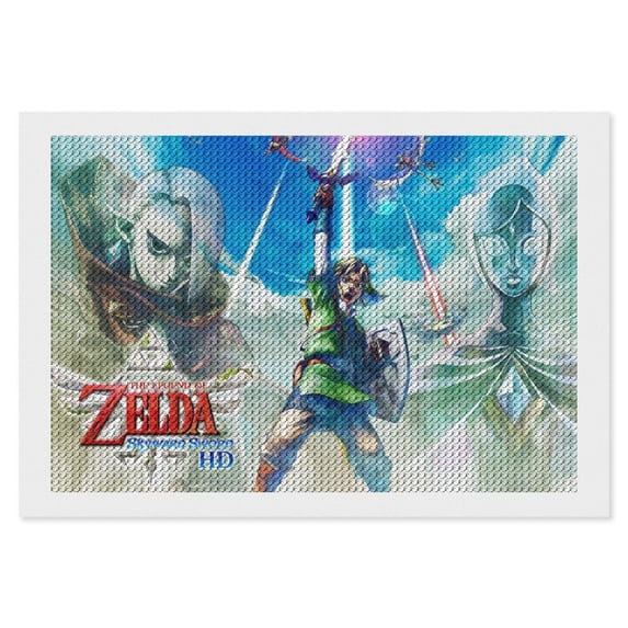 The Legend of Zelda Diamond Art Kits for Adults Diamond Art Gem Art Painting Full Drill Round Art Gem Painting Kit for Home Wall Decor 8"x12"