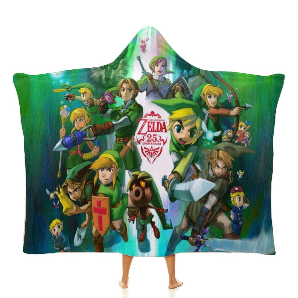 The Legend of Zelda Hooded Blanket Wearable Blanket Hoodie Cozy Soft Warm Hooded Flannel Blanket for Women Men Boys Girls