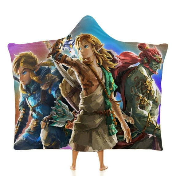 The Legend of Zelda Hooded Blanket, Wearable Blanket Hoodie Cozy Soft Warm Hooded Flannel Blanket for Women Men Boys Girls