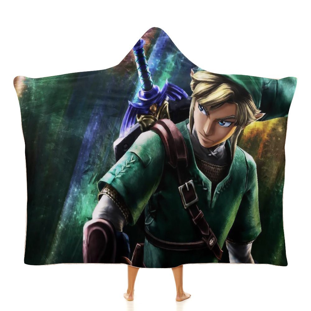 The Legend of Zelda Hooded Blanket, Wearable Blanket Hoodie Cozy Soft Warm Hooded Flannel Blanket for Women Men Boys Girls