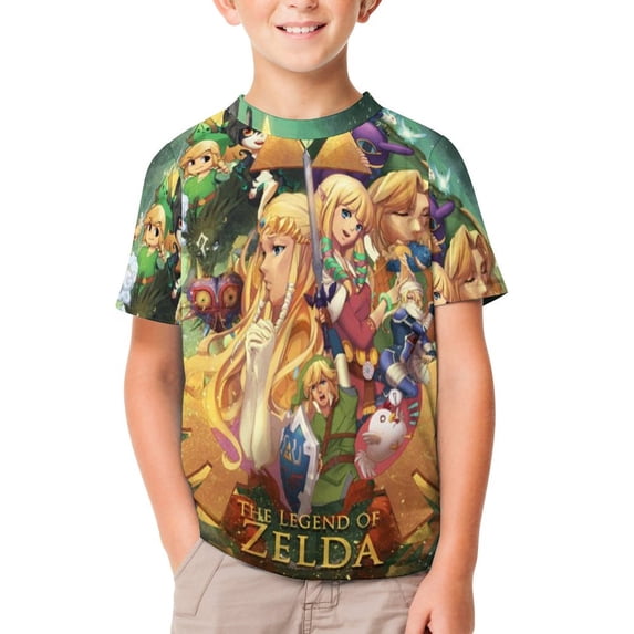 The Legend of Zelda Kid's T-Shirt Short Sleeve T-Shirt Tops Summer Tee Shirt for Boys Girls 150CM