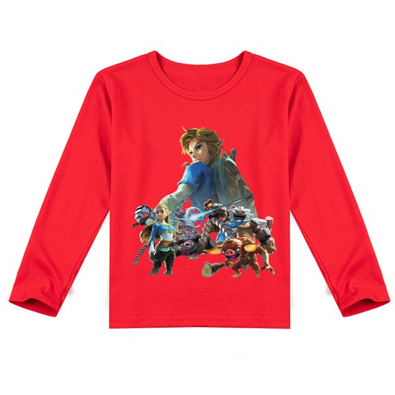 The Legend of Zelda Kids' Long Sleeve T-shirt, Breathable Fabric and Adorable Print, Autumn Staple