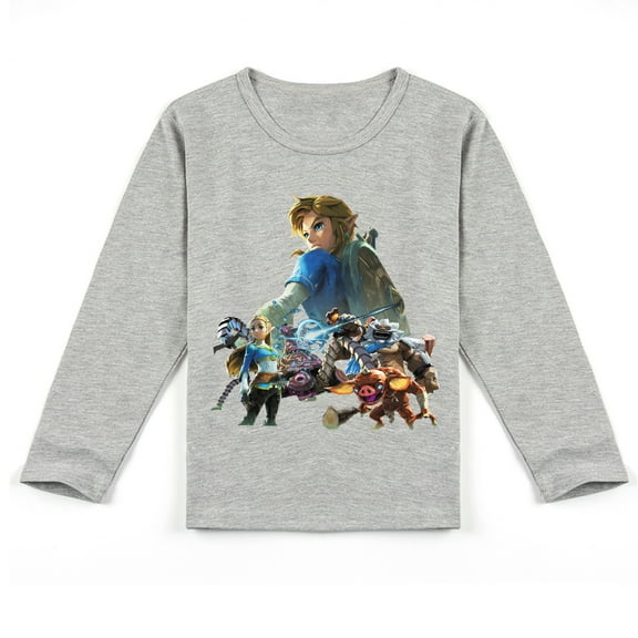 The Legend of Zelda Kids' Long Sleeve T-shirt, Breathable Fabric and Adorable Print, Autumn Staple