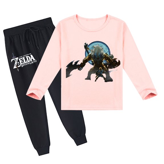 The Legend of Zelda Kids' Long Sleeve T-shirt Top and Pants Set, Unisex, Breathable, Spring Autumn, Prints
