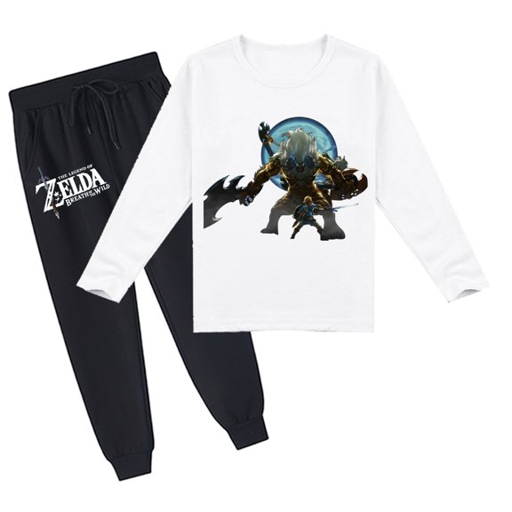 The Legend of Zelda Kids' Long Sleeve T-shirt Top and Pants Set, Unisex, Breathable, Spring Autumn, Prints