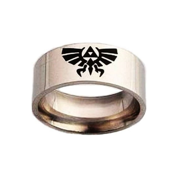 The Legend of Zelda Logo Symbol Stainless Steel Band Ring Size 12