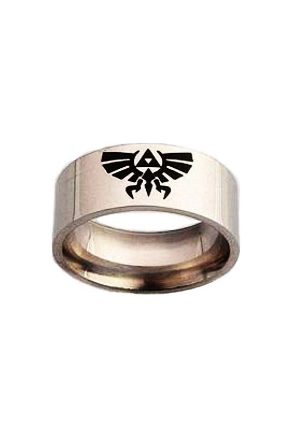 The Legend of Zelda Logo Symbol Stainless Steel Band Ring Size 7