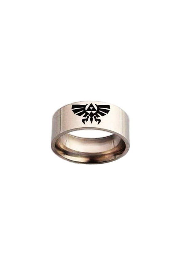 The Legend of Zelda Logo Symbol Stainless Steel Band Ring Size 9