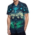 thumbnail image 1 of The Legend of Zelda Men's Casual Button-Down Shirts Summer Short Sleeve Tee Shirt Daily Hawaiian Beach Shirt Top With Pocket, 1 of 9