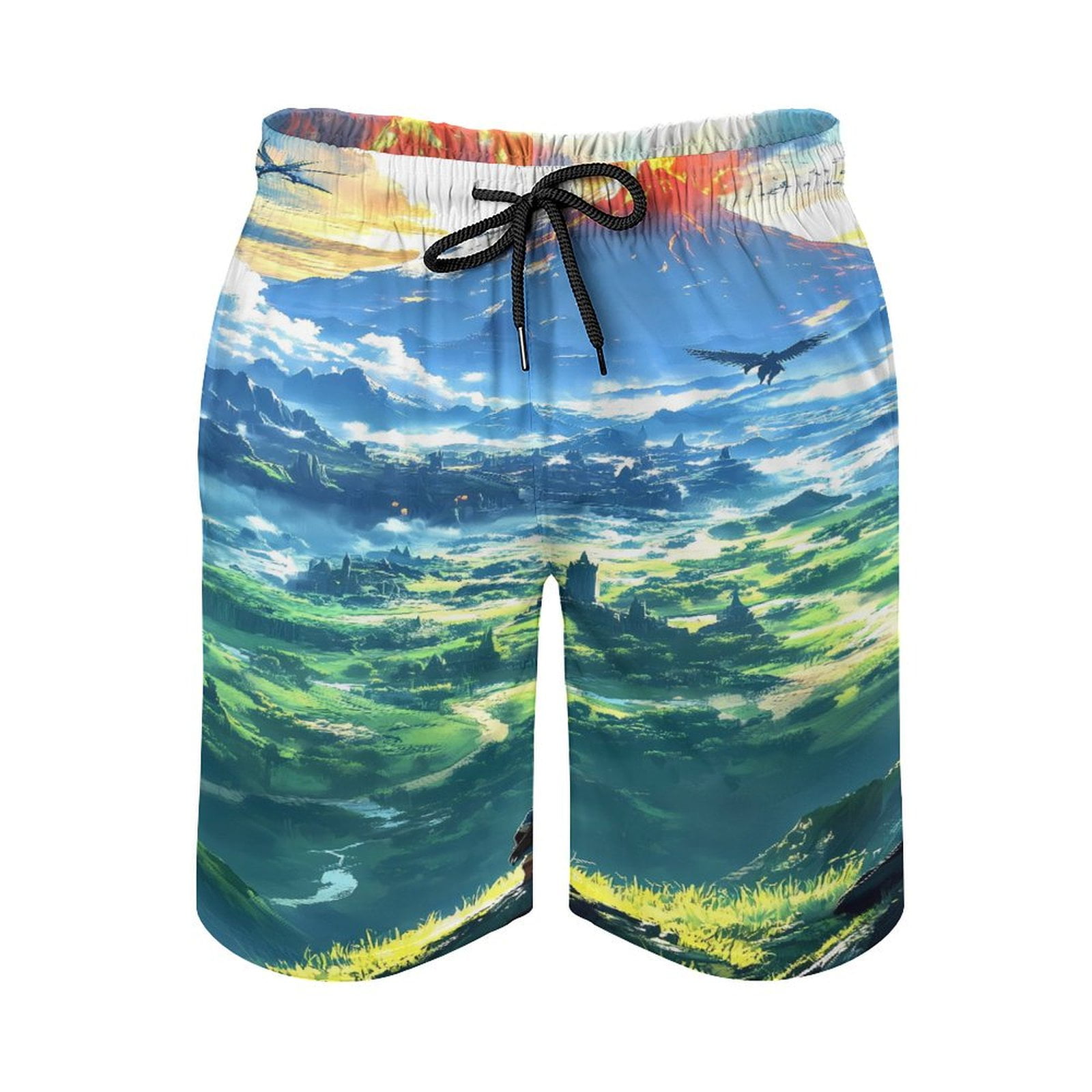 The Legend of Zelda Men's Shorts Quick Dry 3D Printed Beach Men's Swim Trunks with Pockets Mesh Lining Bathing Beachwear XS