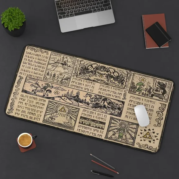 The Legend of Zelda Mouse Pad - Zelda Hyrule Map Desk Mat - Gift For Gamer - Anime Mouse Pad