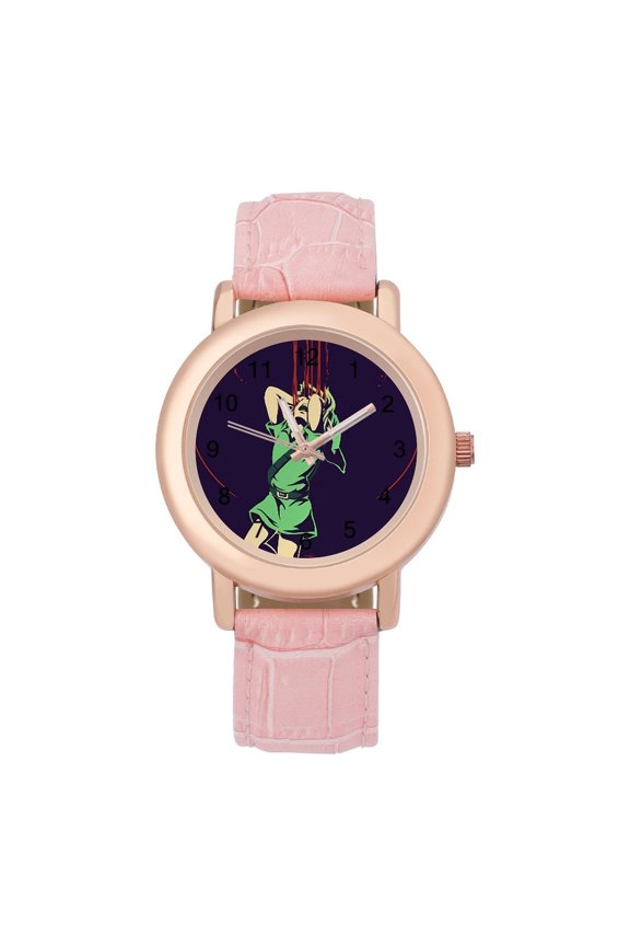 The Legend of Zelda Soft Leather Strap Watch Adult Classic Ladies Leather Strap Wrist Watch Adjustable Fit for Wrist Sizes 5.7" to 8.7"