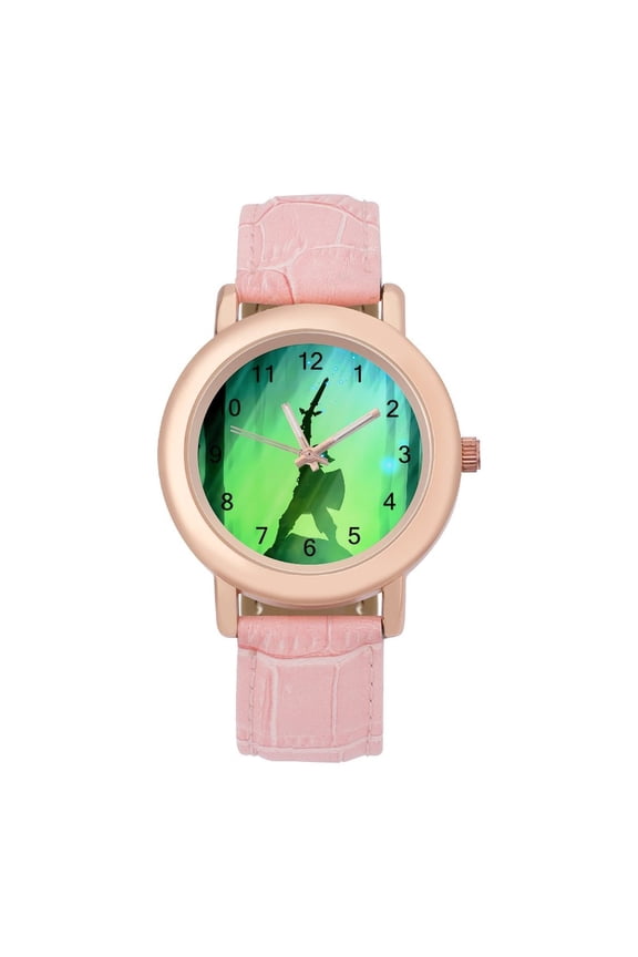The Legend of Zelda Soft Leather Strap Watch Adult Classic Ladies Leather Strap Wrist Watch Adjustable Fit for Wrist Sizes 5.7" to 8.7"
