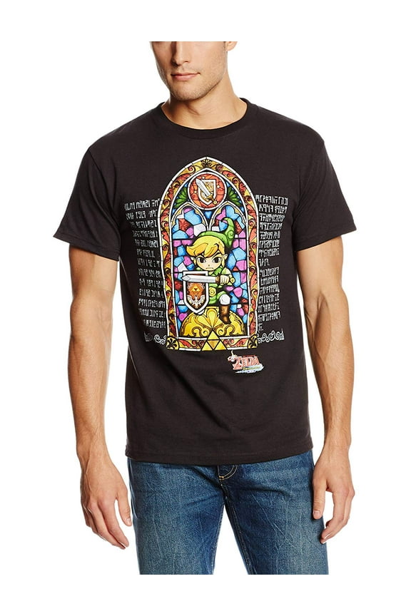 The Legend of Zelda Stained Glass Wind Waker T-Shirt Top Tee (Medium)