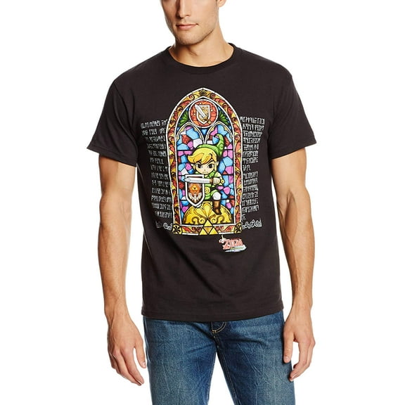 The Legend of Zelda Stained Glass Wind Waker T-Shirt Top Tee (Small)