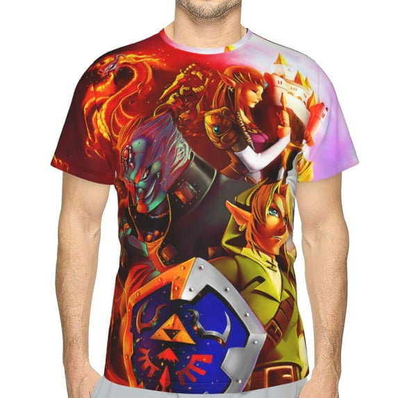 The Legend of Zelda T Shirt 3D Printed Crewneck Graphic Short Sleeve Tees for Mens