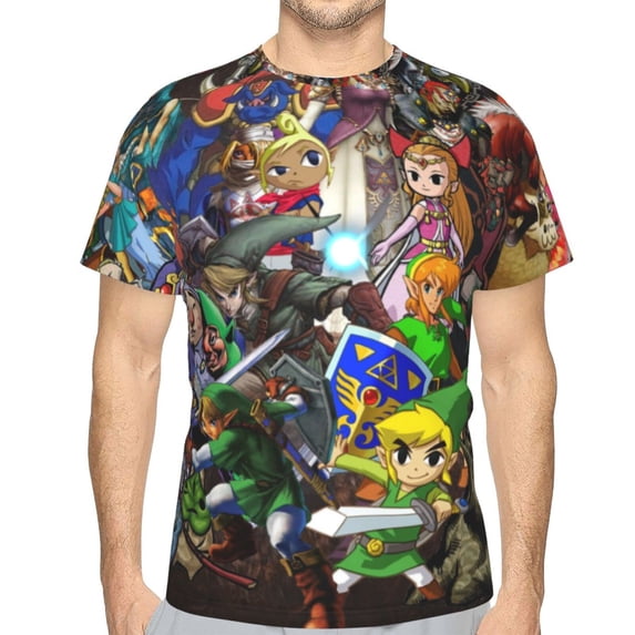 The Legend of Zelda T Shirt 3D Printed Crewneck Graphic Short Sleeve Tees for Mens