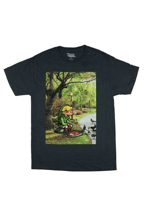 The Legend of Zelda T-Shirt Men's Link in The Park Adult Short Sleeve Tee