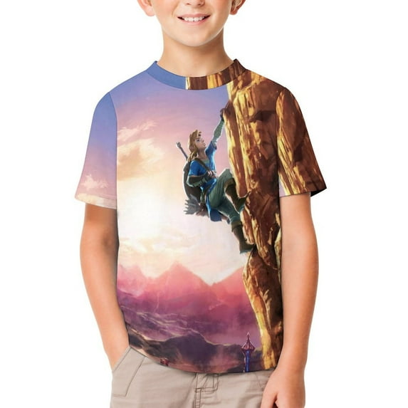 The Legend of Zelda T-Shirts for Boys Girls, Kids 3D Print Short Sleeve, Unisex Crew Neck Tee Shirts for Youth