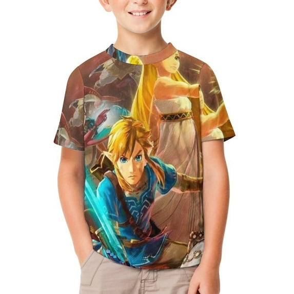 The Legend of Zelda T-Shirts for Boys Girls, Kids 3D Print Short Sleeve, Unisex Crew Neck Tee Shirts for Youth