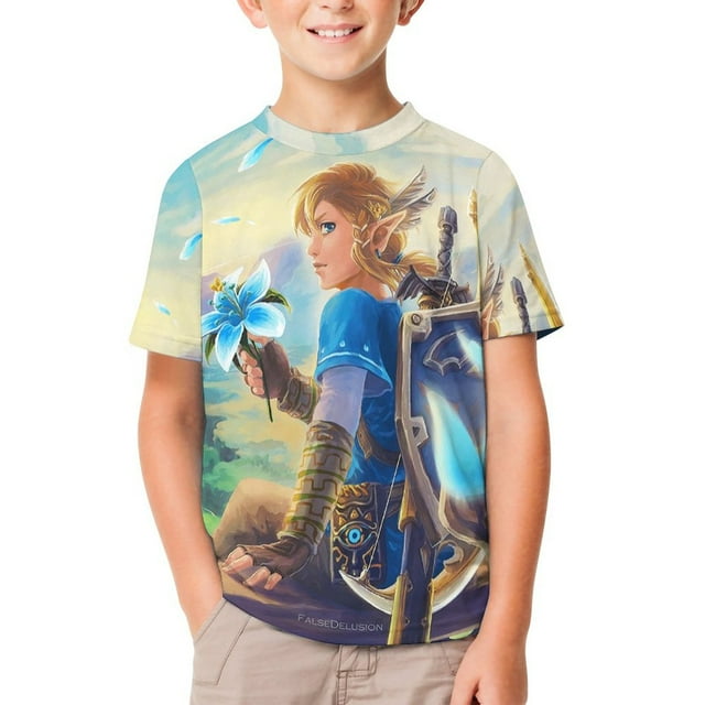 The Legend of Zelda T-Shirts for Boys Girls, Kids 3D Print Short Sleeve, Unisex Crew Neck Tee Shirts for Youth