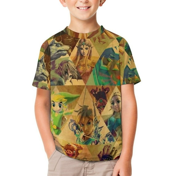 The Legend of Zelda T-Shirts for Boys Girls, Kids 3D Print Short Sleeve, Unisex Crew Neck Tee Shirts for Youth