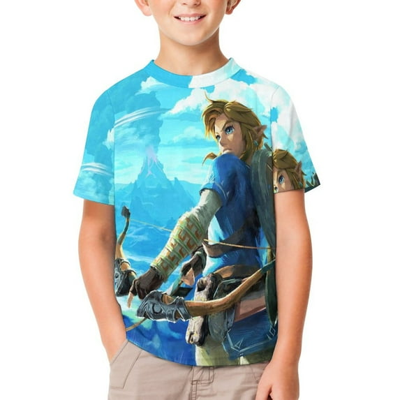 The Legend of Zelda T-Shirts for Boys Girls, Kids 3D Print Short Sleeve, Unisex Crew Neck Tee Shirts for Youth