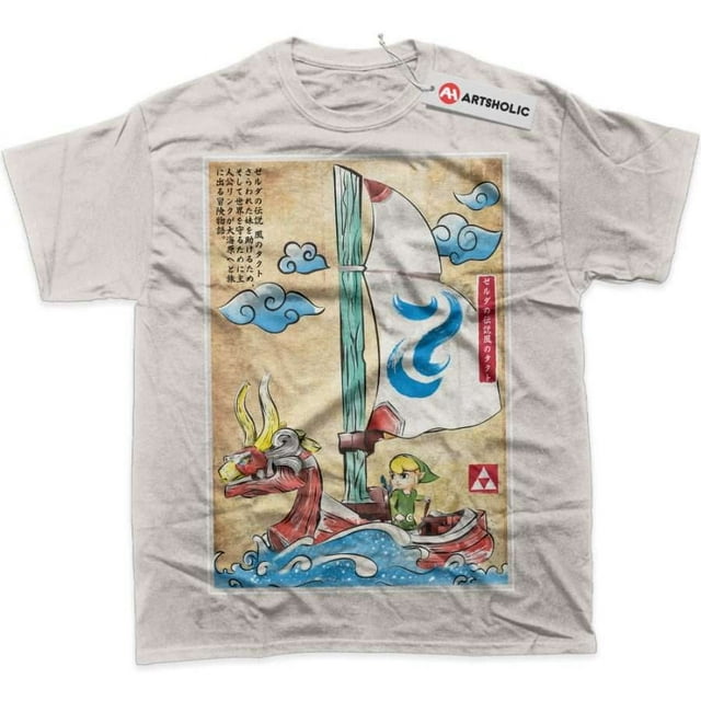 The Legend of Zelda The Wind Waker Shirt, Game Shirt, Graphic T Shirt Artsholi T Shirt Tee Unisex, Color: Charcoal, Size: 3XL
