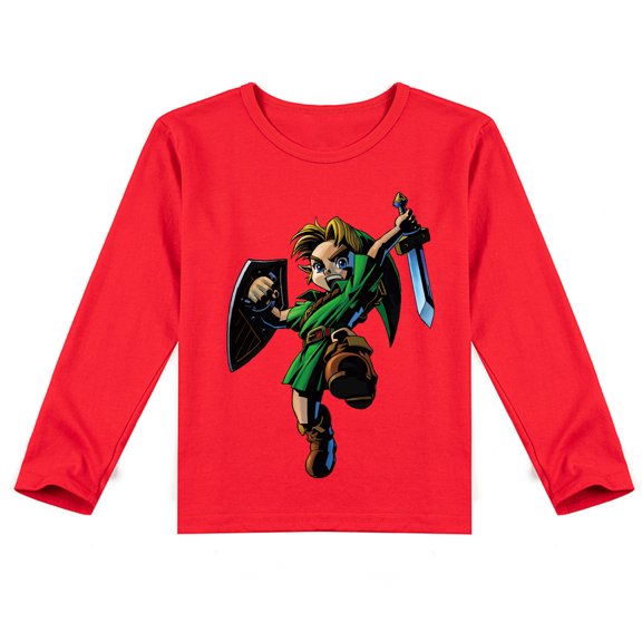 The Legend of Zelda Themed Kids' Long Sleeve T-shirt: Comfortable Cotton for Spring & Autumn
