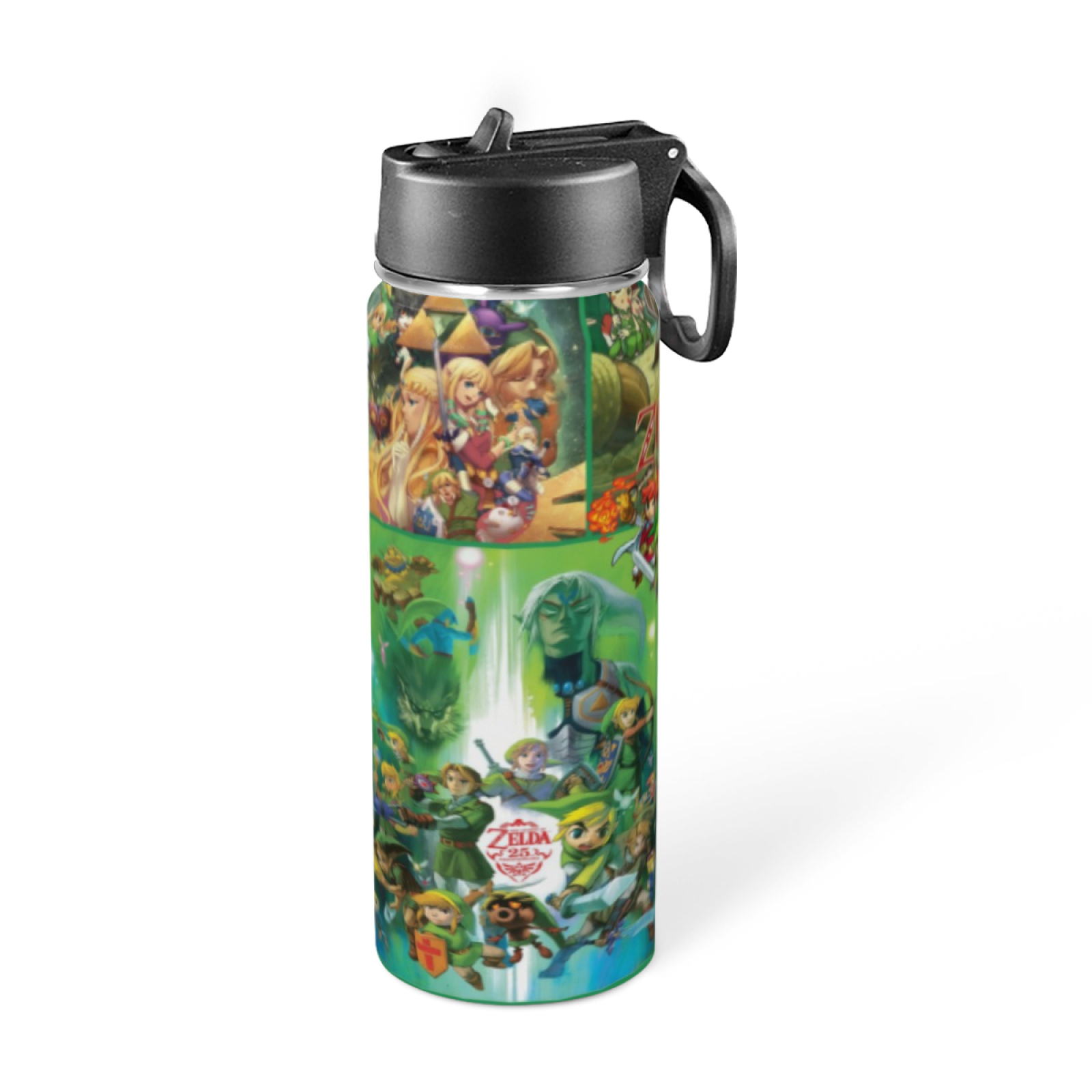 STOR - The Legend of Zelda - Bouteille - En Verre avec manchon Silicone - Réutilisable - 585 ml - Sport