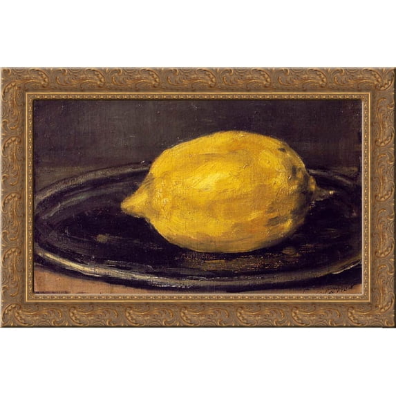 The Lemon 24x19 Gold Ornate Wood Framed Canvas Art by Manet, Edouard