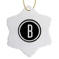thumbnail image 1 of 3drose, the Letter B Monogram, Black Letter B on White Background, 3 inch Snowflake Porcelain Ornament, 1 of 7