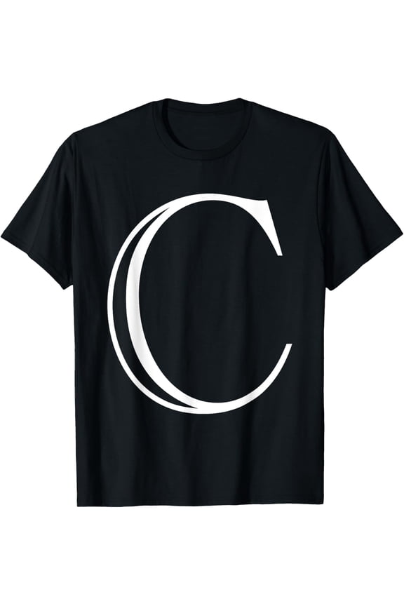 The Letter C Classic Style Capital Alphabet Monogram Initial T-Shirt