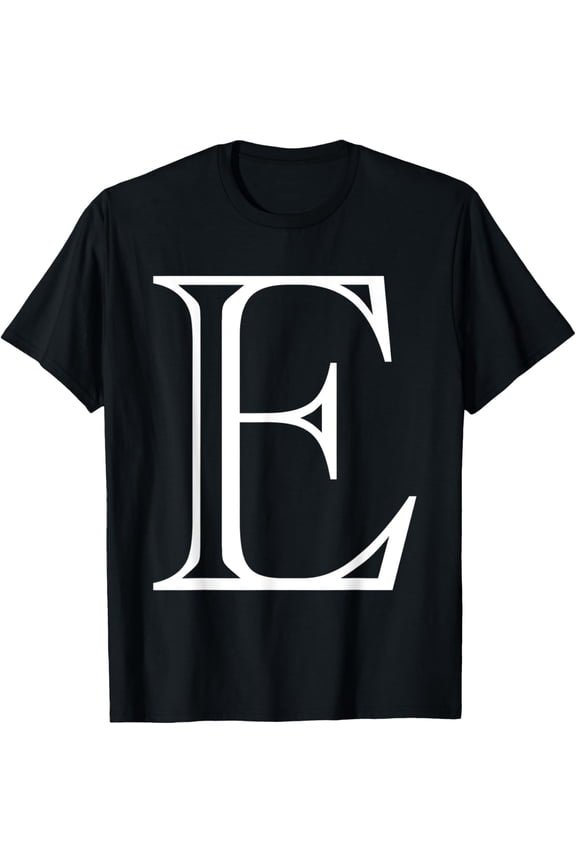 The Letter E Classic Style Capital Alphabet Monogram Initial T-Shirt