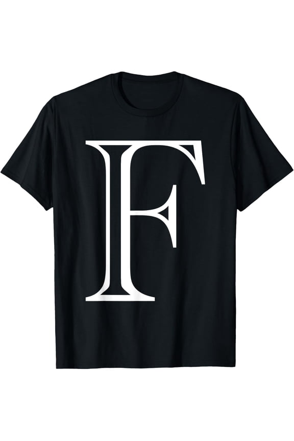 The Letter F Classic Style Capital Alphabet Monogram Initial T-Shirt