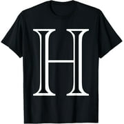 The Letter H Classic Style Capital Alphabet Monogram Initial T-Shirt