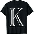 thumbnail image 1 of The Letter K Classic Style Capital Alphabet Monogram Initial T-Shirt, 1 of 4