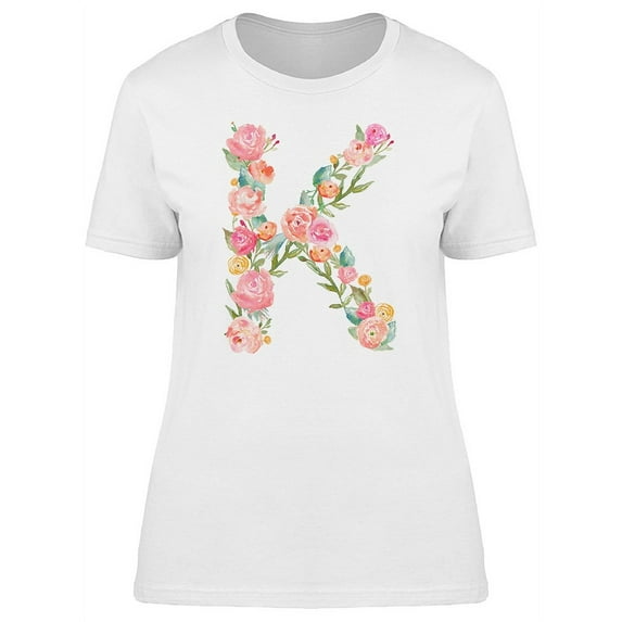 The Letter K With Flowers Tee Women's -Image by Shutterstock