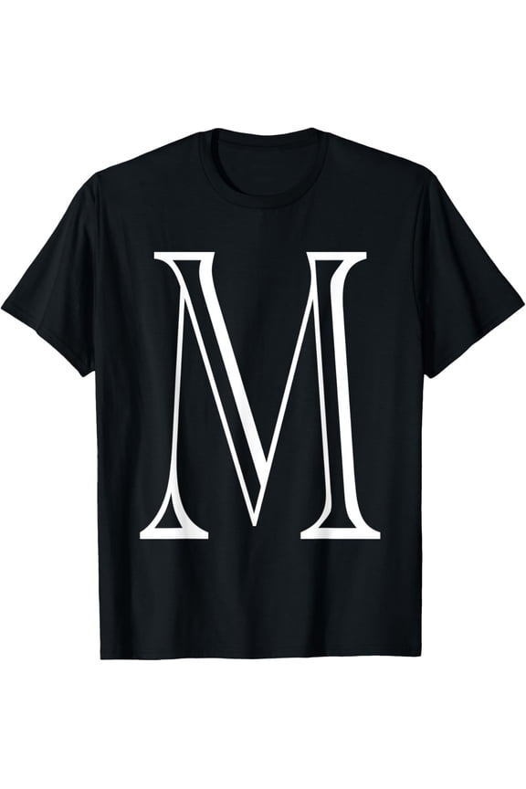 The Letter M Classic Style Capital Alphabet Monogram Initial T-Shirt