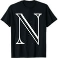 thumbnail image 1 of The Letter N Classic Style Capital Alphabet Monogram Initial T-Shirt, 1 of 4