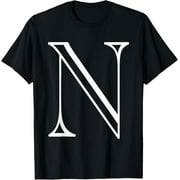 The Letter N Classic Style Capital Alphabet Monogram Initial T-Shirt