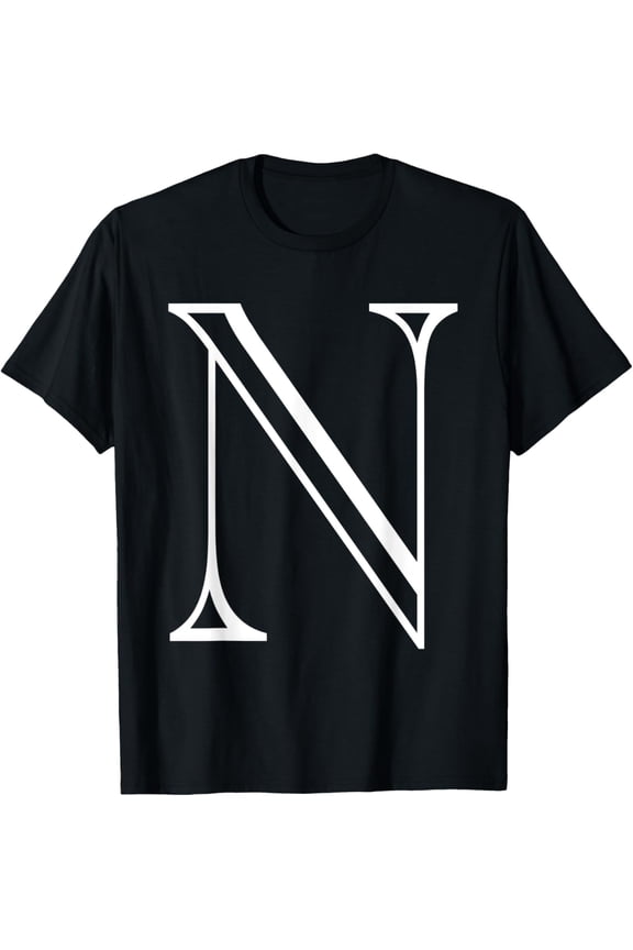The Letter N Classic Style Capital Alphabet Monogram Initial T-Shirt